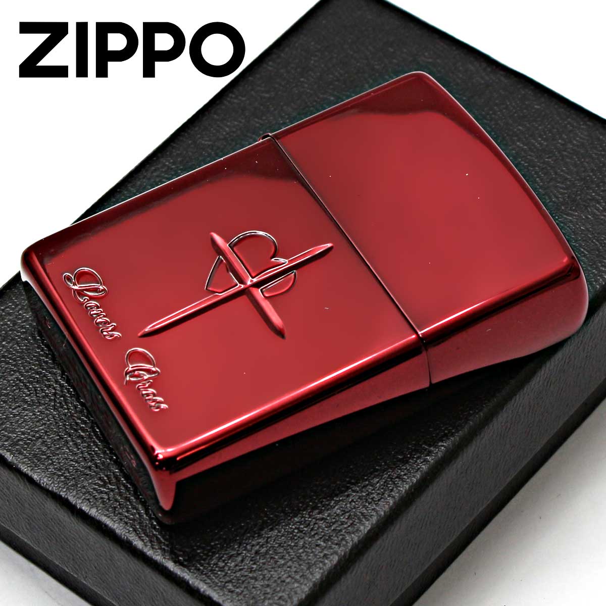 ZIPPO Zippo ジッポライター ラバーズ クロス ハート レッド ミラー 