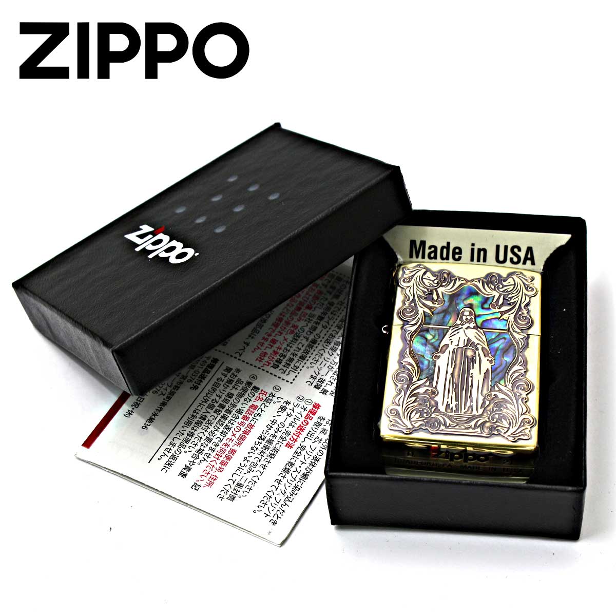 ZIPPO（ジッポー） ジッポライター シェル 貝 マリア 真鍮いぶし 