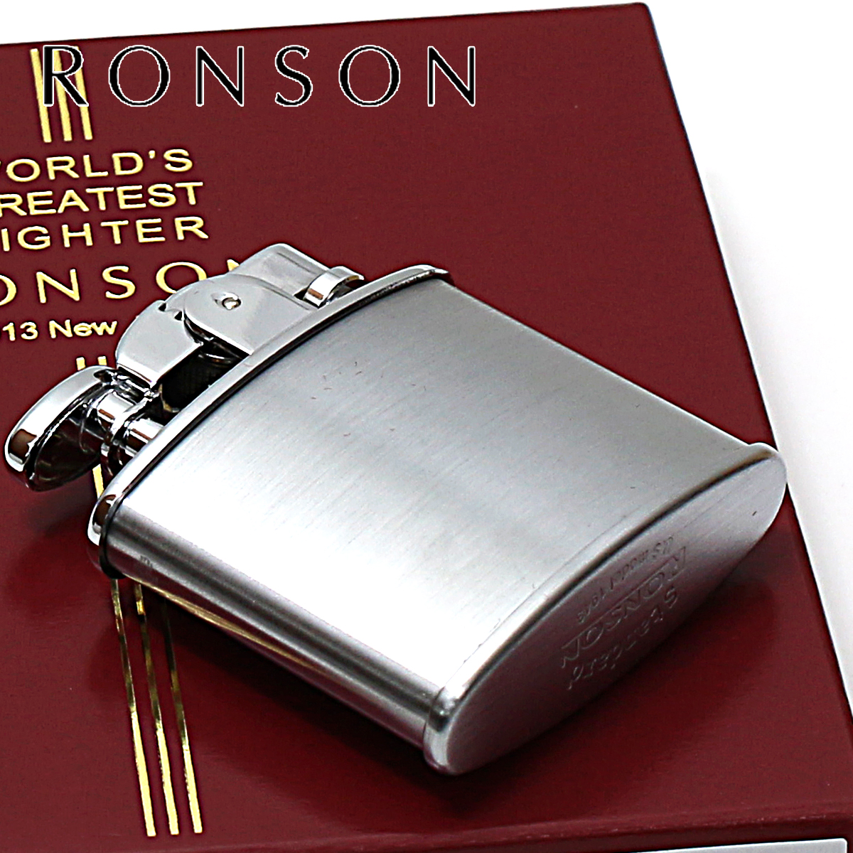 Ronson アンティークライター 茶色と銀色のストライプ