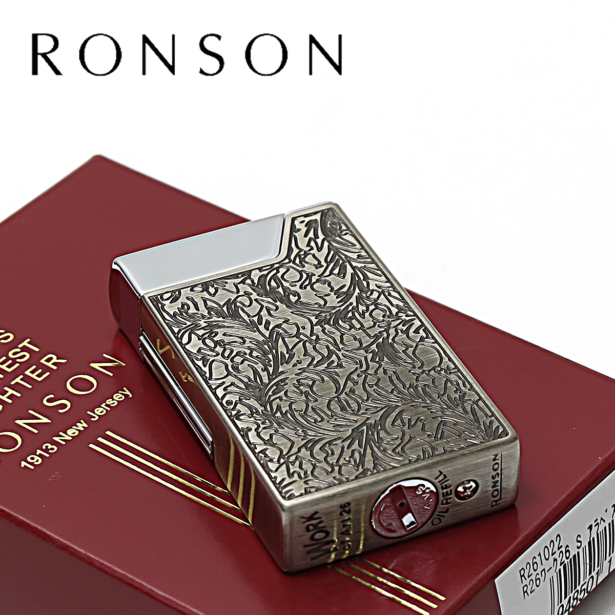 RONSON ロンソン ワーク26 ニッケルアラベスク フリントオイルライター