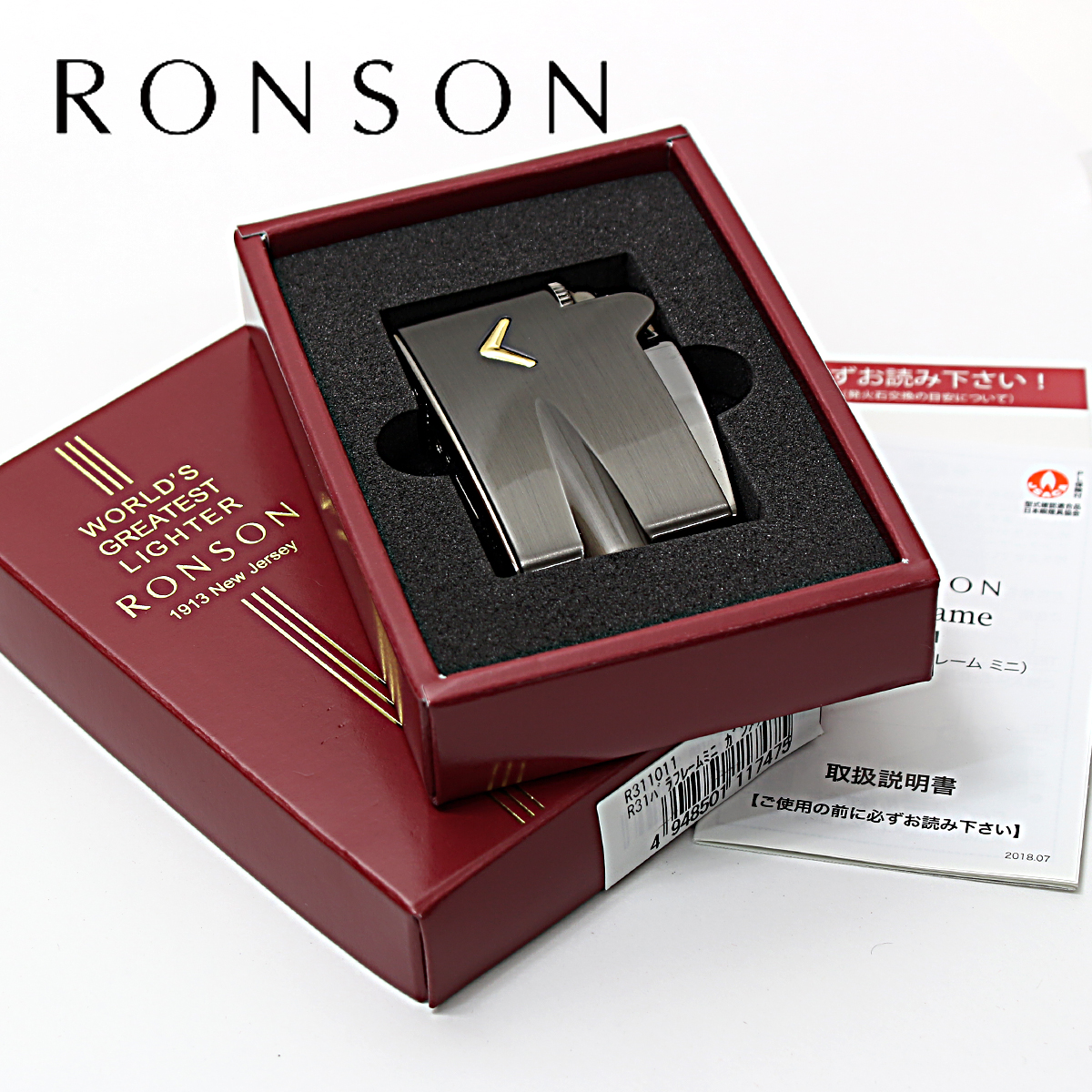 RONSON ロンソン ヴァラフレーム ミニ ガンメタルサテン フリントガス