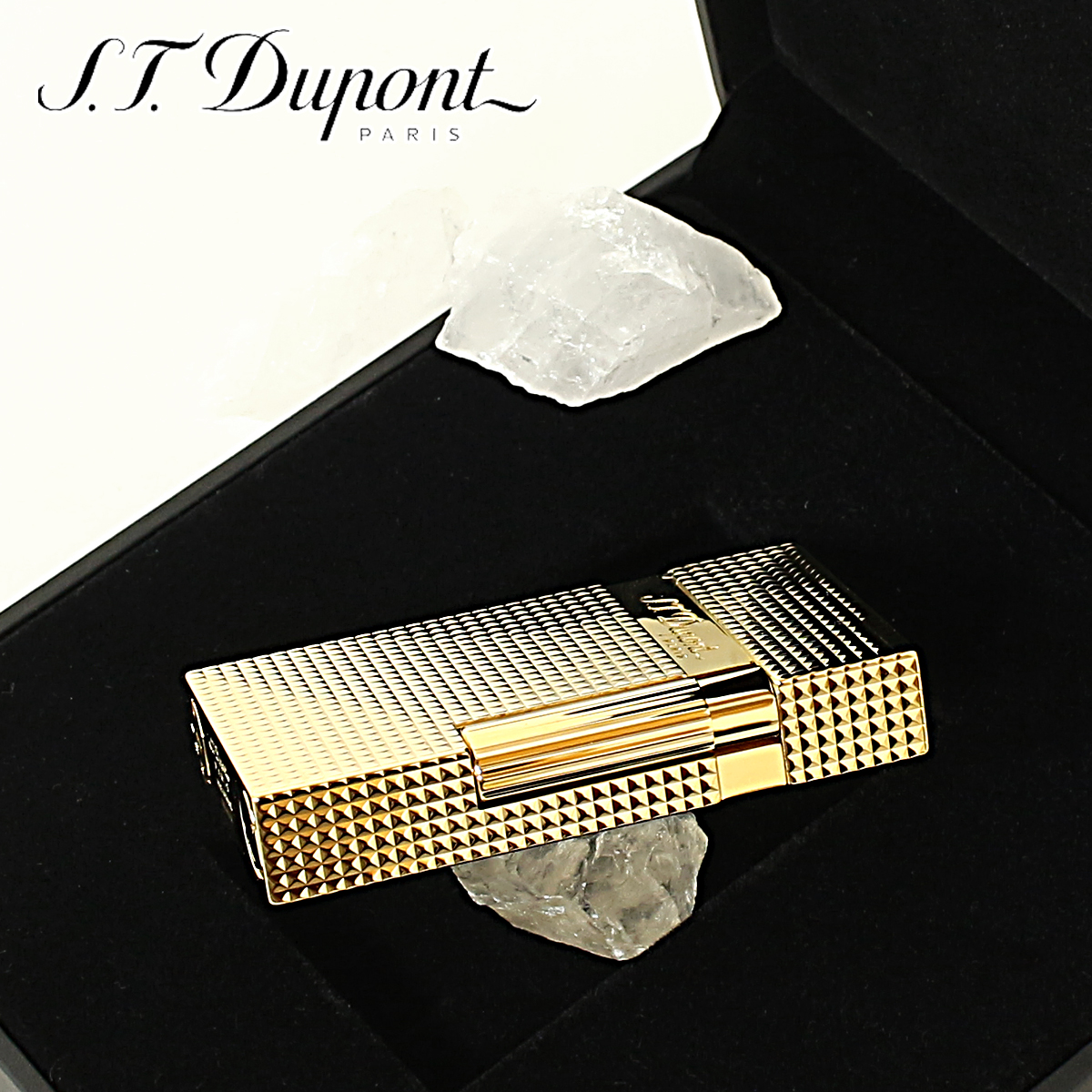 S.T Dupont エス・テー・デュポン ライン2 ダイアモンドヘッド イエローゴールド フリントガスライター 16284 SGEX