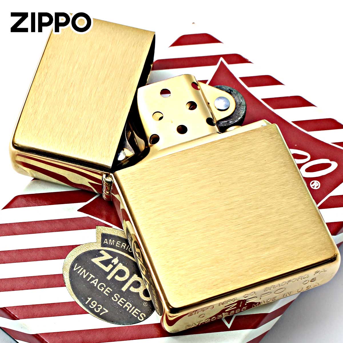 Zippo ジッポライター 1937レプリカ フラットトップ 真鍮 ブラス ブラッシュド つや消し 定番 No.240CC メール便専用商品 関連画像2