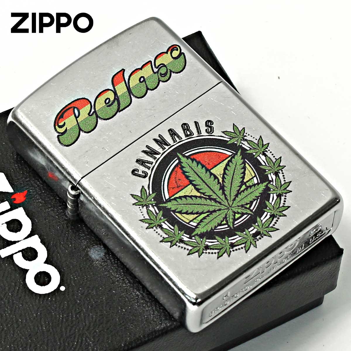 Zippo �W�b�|���C�^�[ �}���t�@�i Marijuana Leaf Series Relax Leaf Z207-112481 ���[���֐�p���i