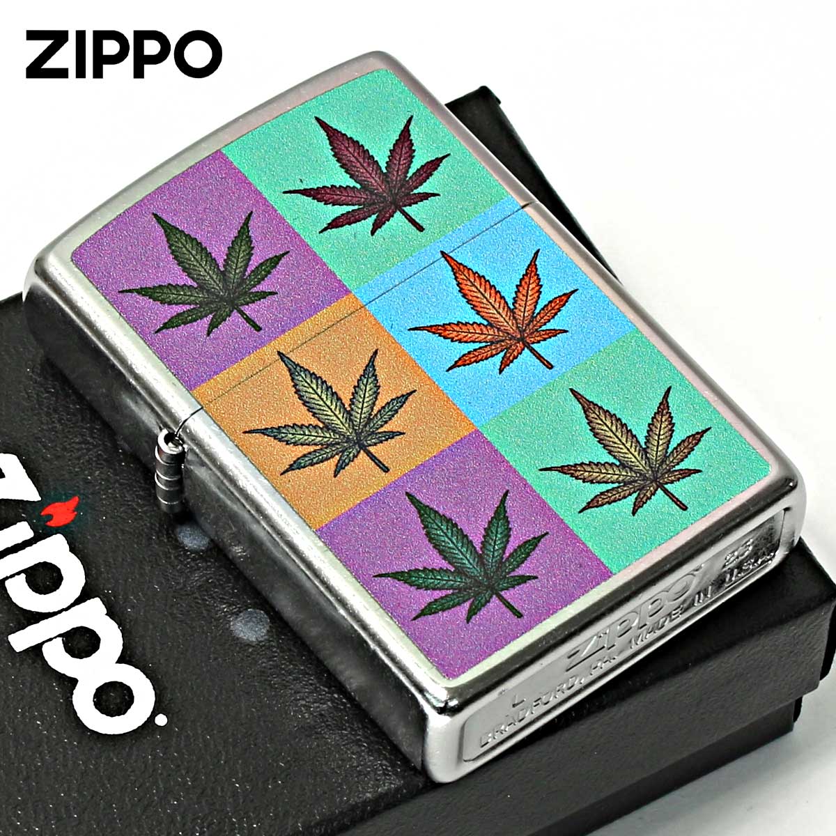 Zippo �W�b�|���C�^�[ �}���t�@�i Marijuana Leaf Series Colorful Leaves Z207-112483 ���[���֐�p���i