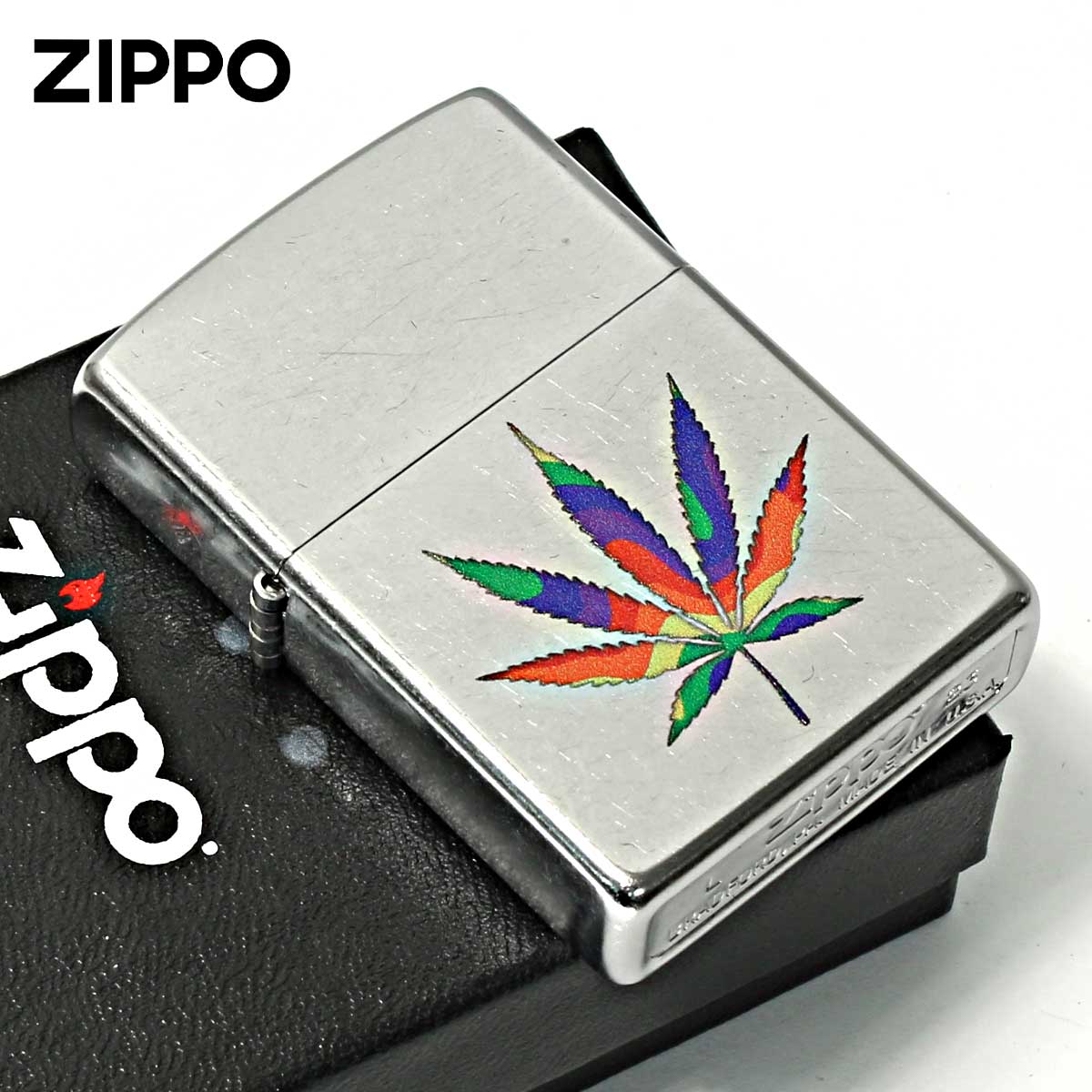 Zippo �W�b�|���C�^�[ �}���t�@�i Marijuana Leaf Series Rainbow Leaf Z207-112500 ���[���֐�p���i