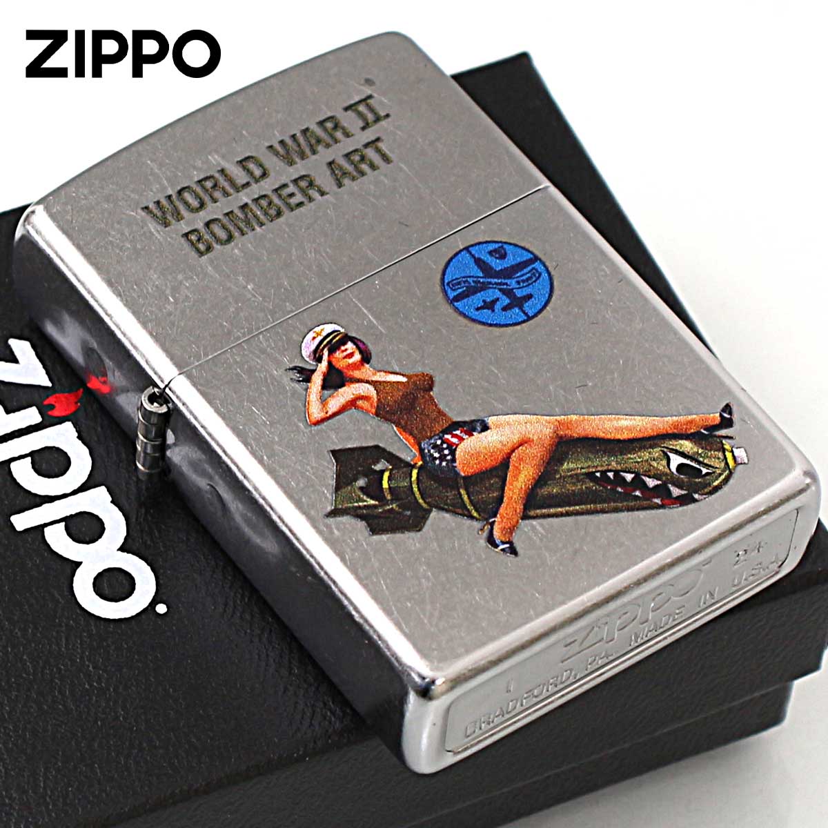 Zippo �W�b�|���C�^�[ ��񎟐��E��� ���e�A�[�g WORLD WAR 2 BOMBER ART �A�����J���H Processing in USA Z207-119760 ���[���֐�p���i