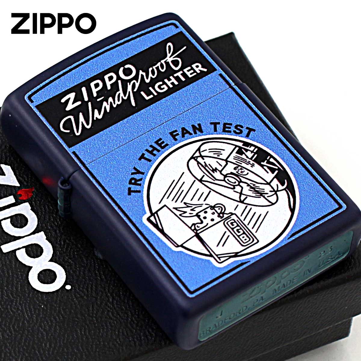 Zippo �W�b�|���C�^�[ �I�[���h�|�X�^�[�� TRY THE FAN TEST �A�����J���H Processing in USA Z239-119608 ���[���֐�p���i