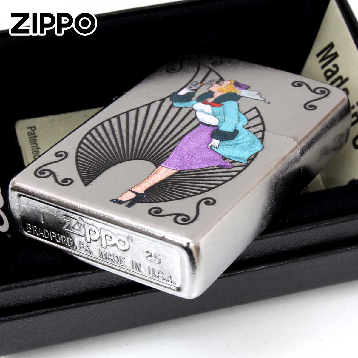 新品◇ ZIPPO ライター WINDY ウィンディ 天然石 トパーズ メタル貼 