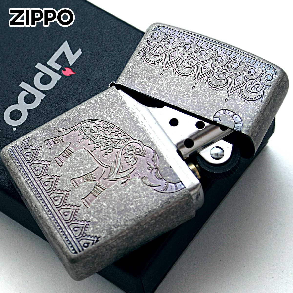 ZIPPO Zippo ジッポライター インディアン エレファント 象 シルバー