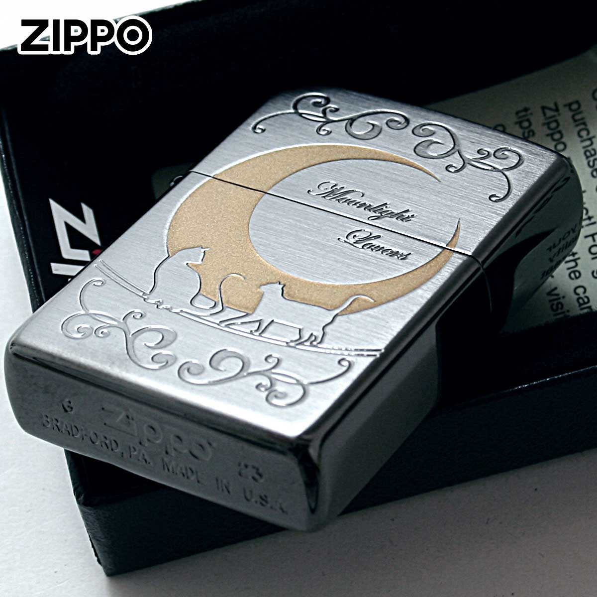 Zippo ムーンライトラバーズ ネコ A 三日月 キャット ジッポーライター ZIPPO Zippo ジッポライター ムーンライトラバーズ ネコ 三日月