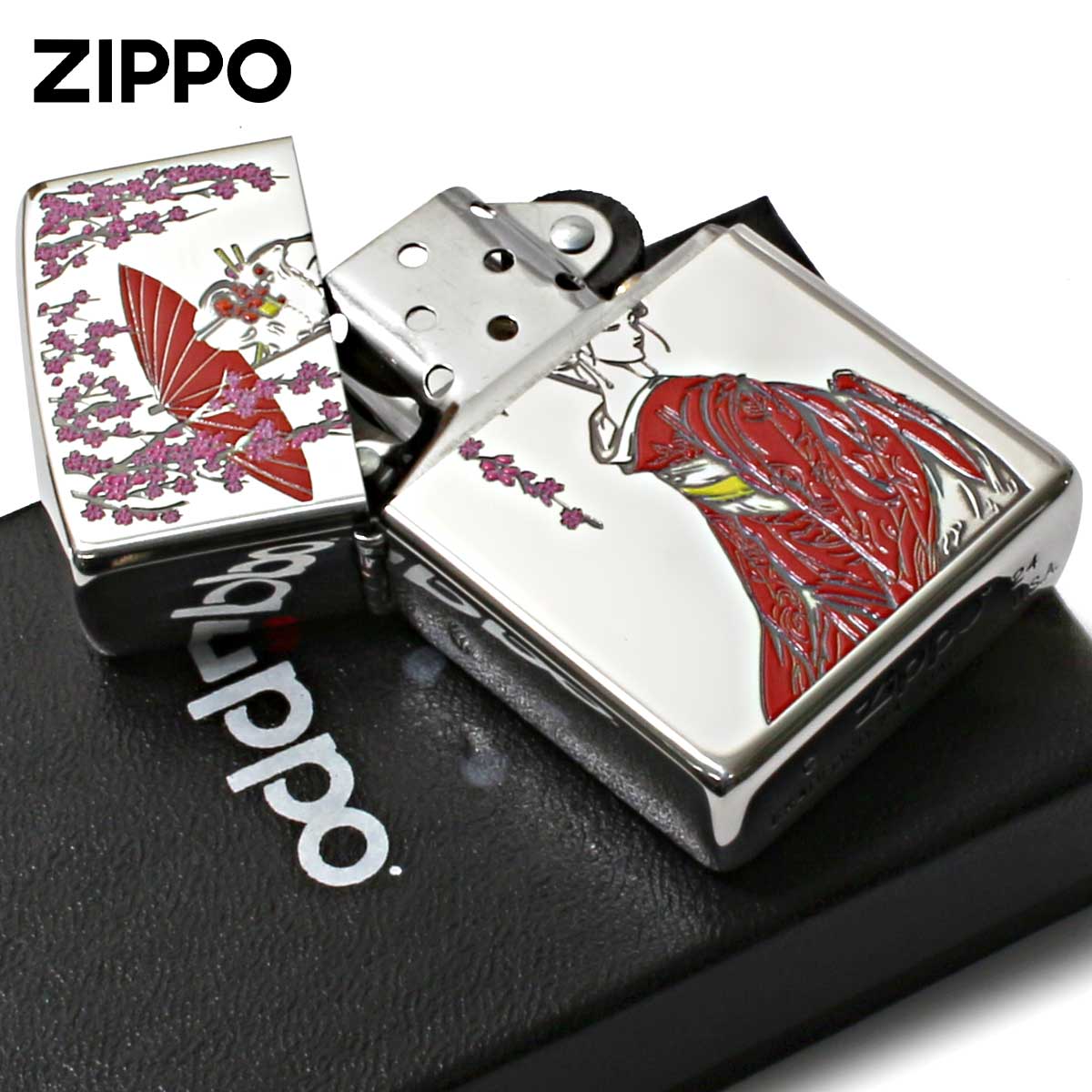 ZIPPO（ジッポー） ジッポライター 芸者 GEISHA 和柄 紅色 1201S899