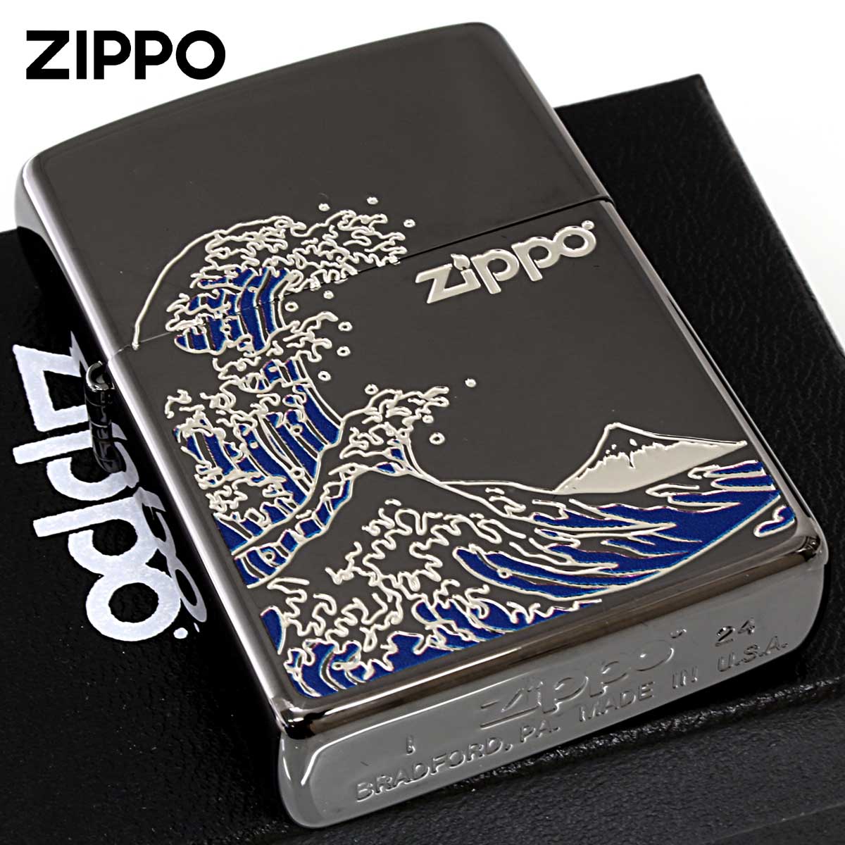 ZIPPO（ジッポー） ジッポライター 浪裏 ナミウラ 和柄 ブラック BK 