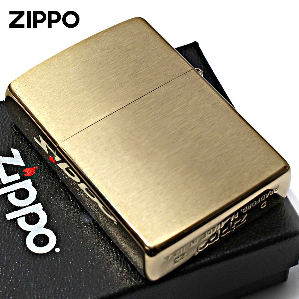 Zippo ジッポライター 無地 真鍮無垢 ブラス つや消し ブラッシュドソリッドブラス Brushed Solid Brass No.204 刻印無し メール便専用商品 関連画像1