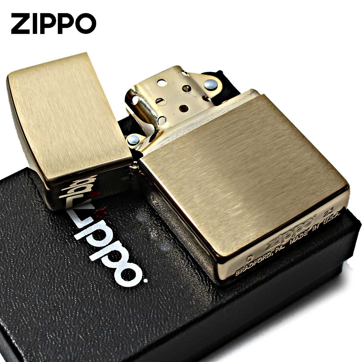 Zippo ジッポライター 無地 真鍮無垢 ブラス つや消し ブラッシュドソリッドブラス Brushed Solid Brass No.204 刻印無し メール便専用商品 関連画像2