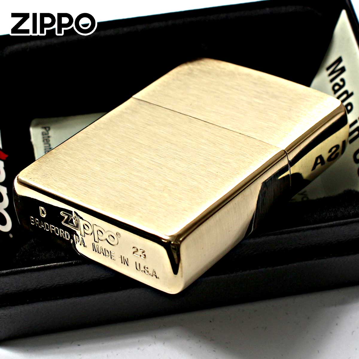 Zippo ジッポライター 無地 真鍮無垢 ブラス つや消し ブラッシュドソリッドブラス Brushed Solid Brass No.204 刻印無し メール便専用商品 関連画像3
