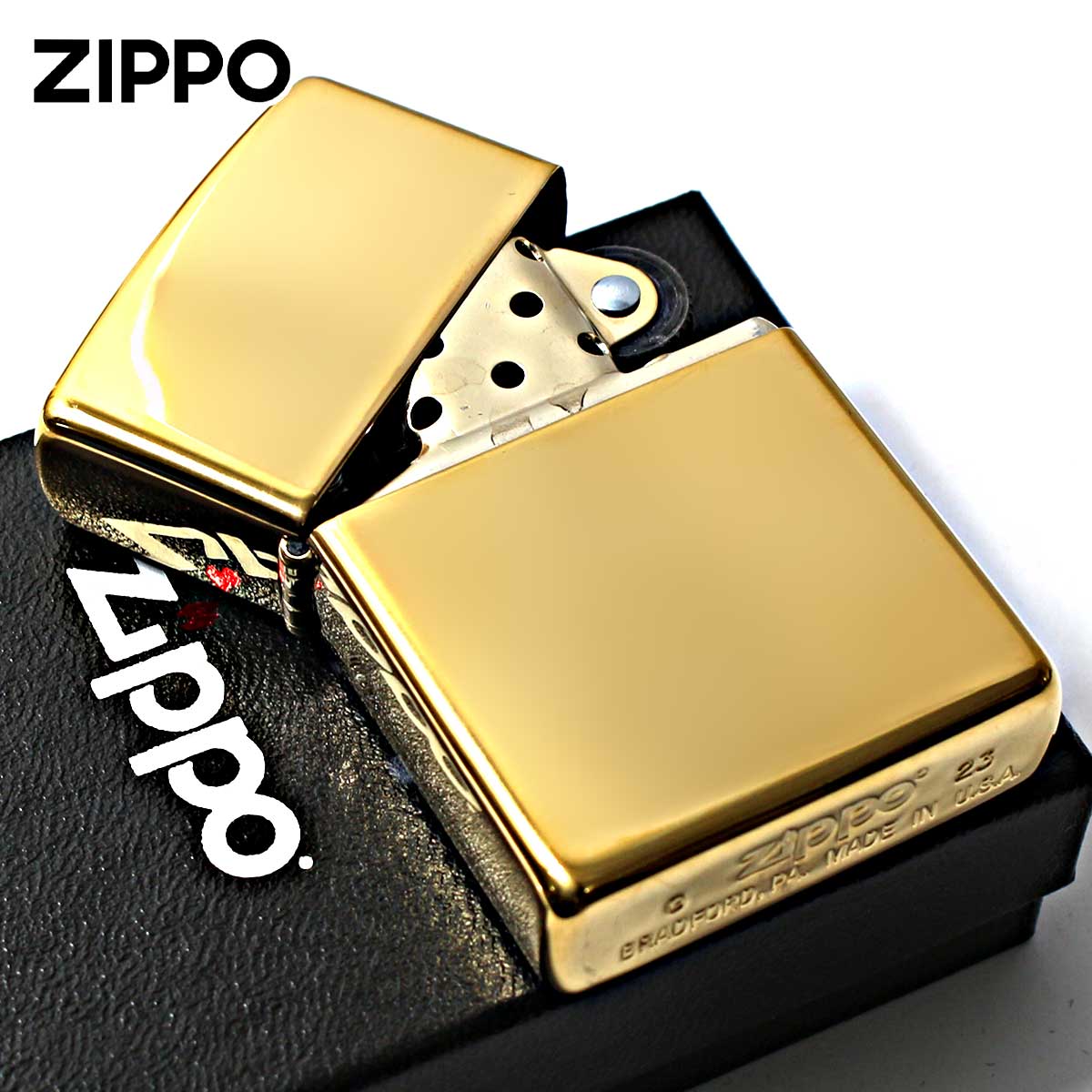 ブラスポリッシュ Zippo ジッポライター 無地 真鍮無垢 ブラス 鏡面