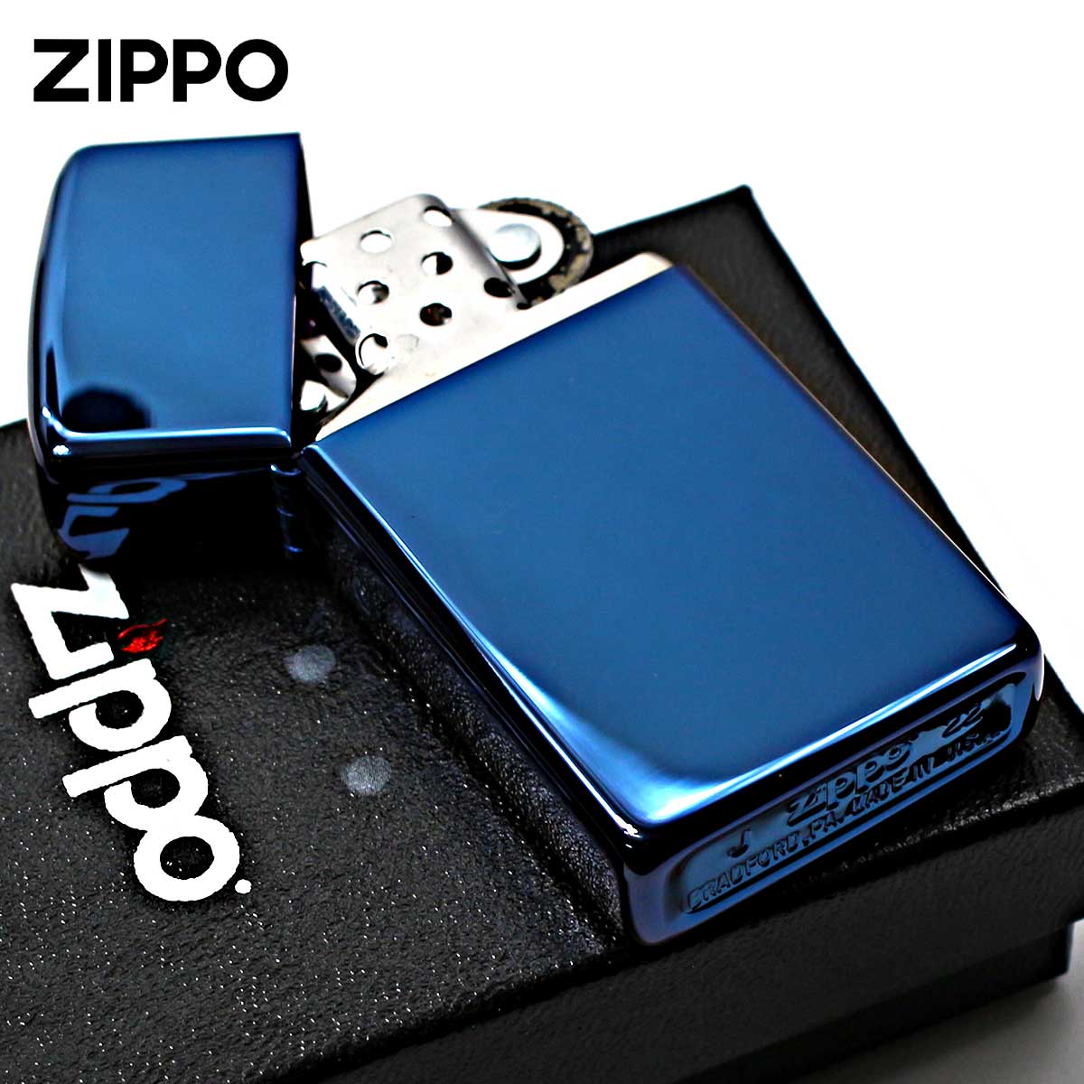 Zippo ジッポライター スリム サファイア 無地 青 ブルー 鏡面 ポリッシュ SLIM High Polish Blue No.20494 メール便専用商品 関連画像2