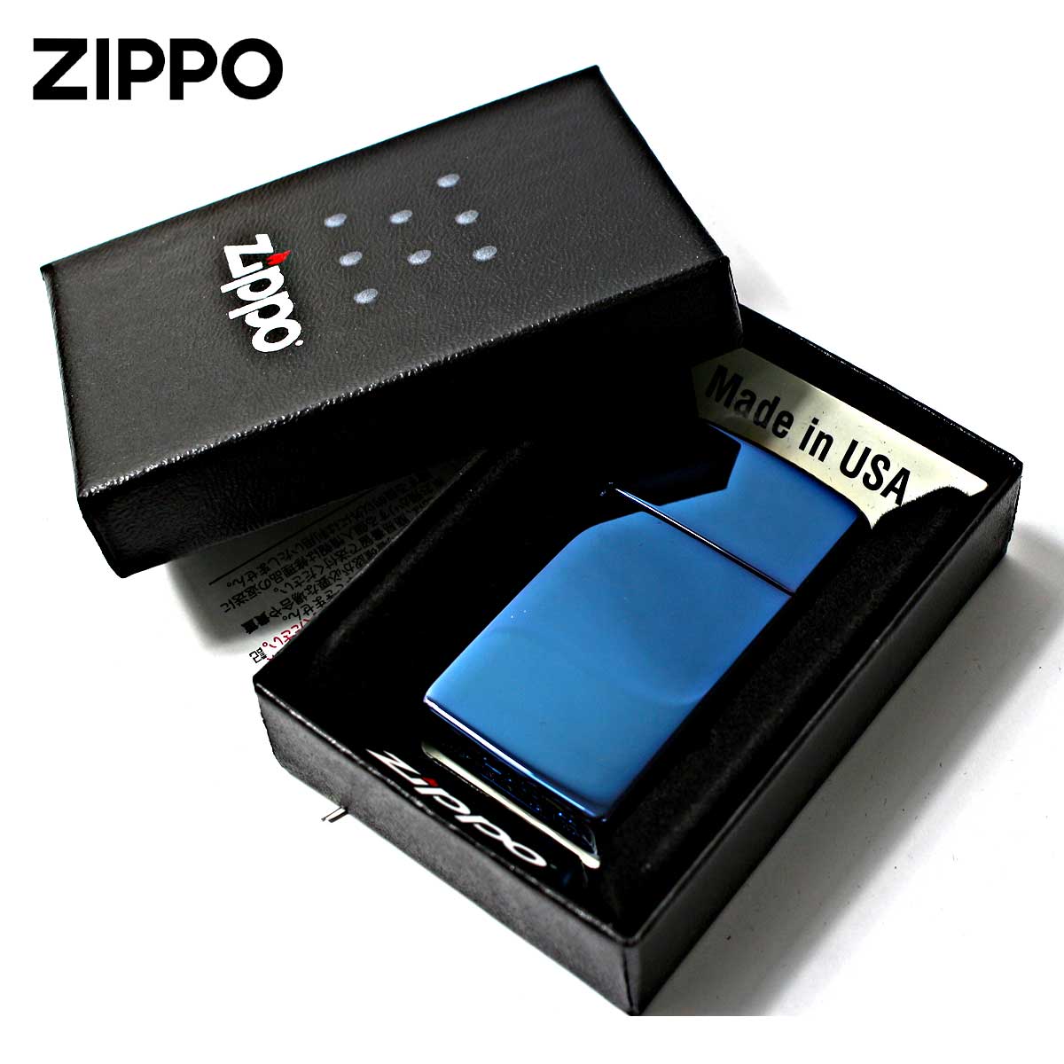 Zippo ジッポライター スリム サファイア 無地 青 ブルー 鏡面 ポリッシュ SLIM High Polish Blue No.20494 メール便専用商品 関連画像4