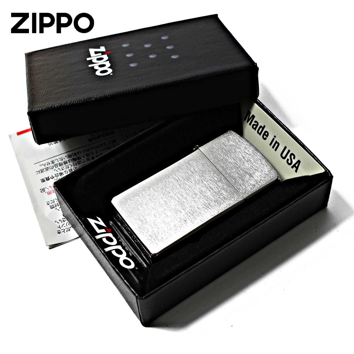 ZIPPO Zippo ジッポライター スリム 無地 つや消し シルバー
