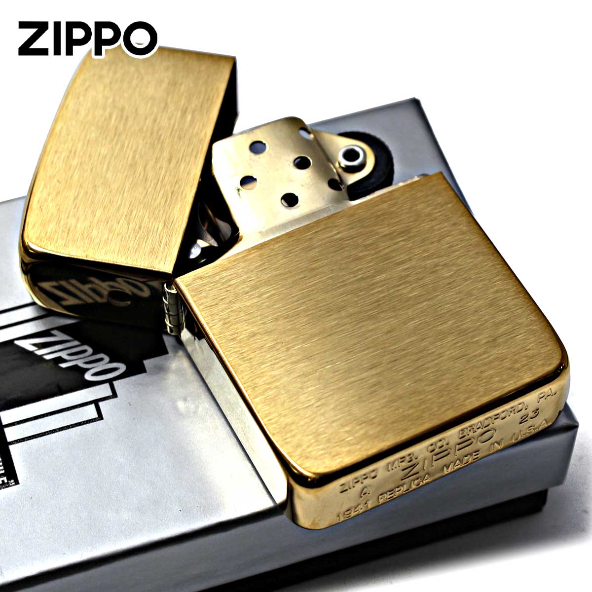 レプリカ Zippo ジッポライター Brushed Brass 1941レプリカ