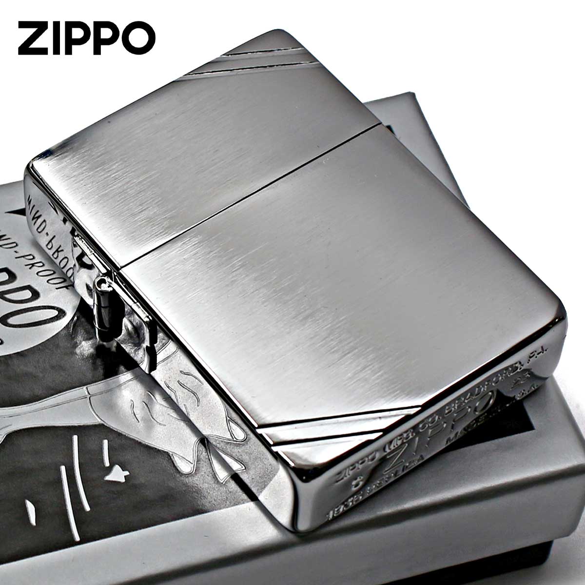 Zippo �W�b�|���C�^�[ 1935���v���J ���n �V���o�[ ������u���b�V���h�N���[�� �_�C�A�S�i������ Brushed Chrome  No.1935 ���[���֐�p���i