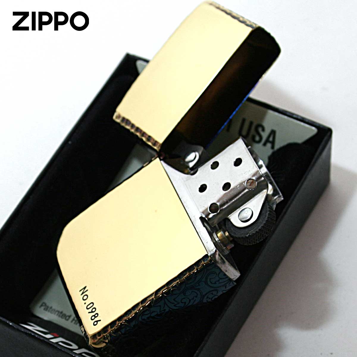 サイドアラベスク Zippo ジッポライター 唐草 3面 コーナーリューター 
