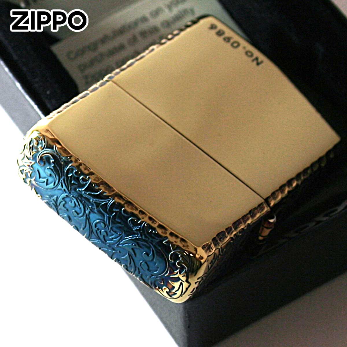 サイドアラベスク Zippo ジッポライター 唐草 3面 コーナーリューター 