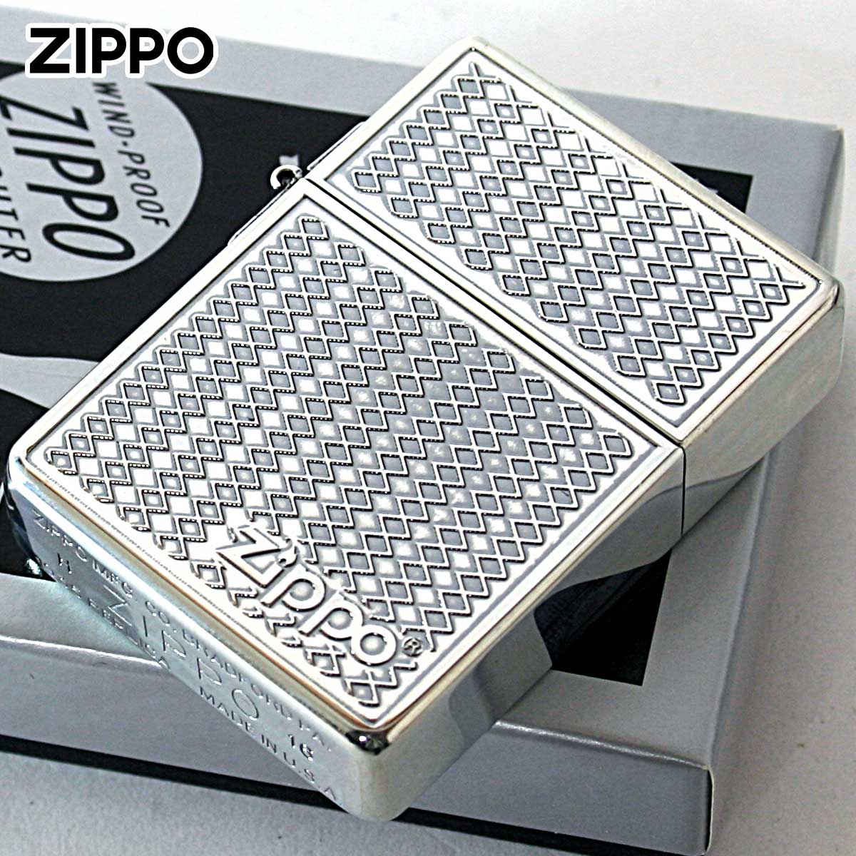Zippo �W�b�|���C�^�[ 1935���v���J �O�������b�V�� �V���o�[���Ԃ� ���ʉ��H 1935 Grill Mesh Silver Oxidized C ���[���֐�p���i