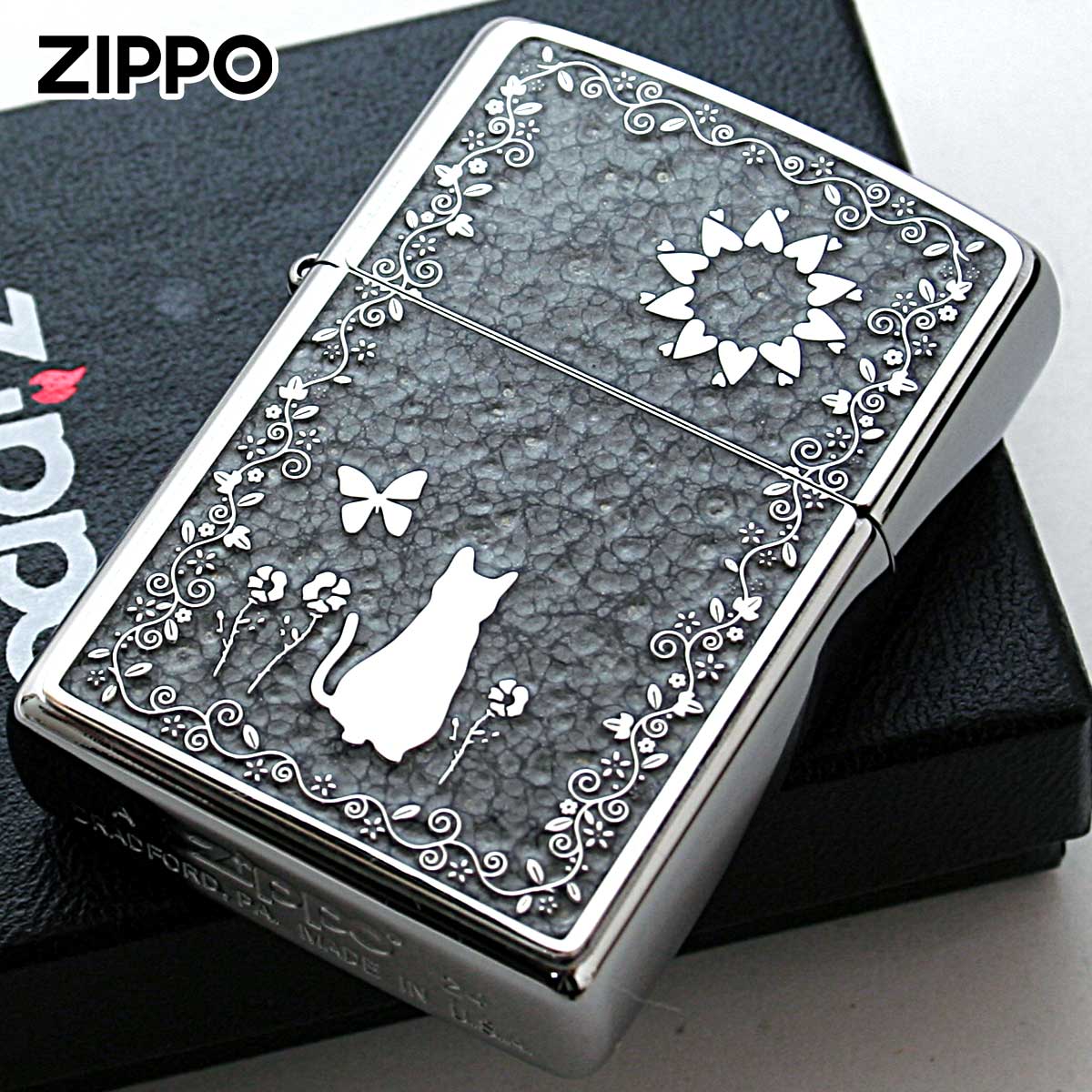 ZIPPO（ジッポー） ジッポライター ネコ 猫 Cat グレー ＃200 メタル 