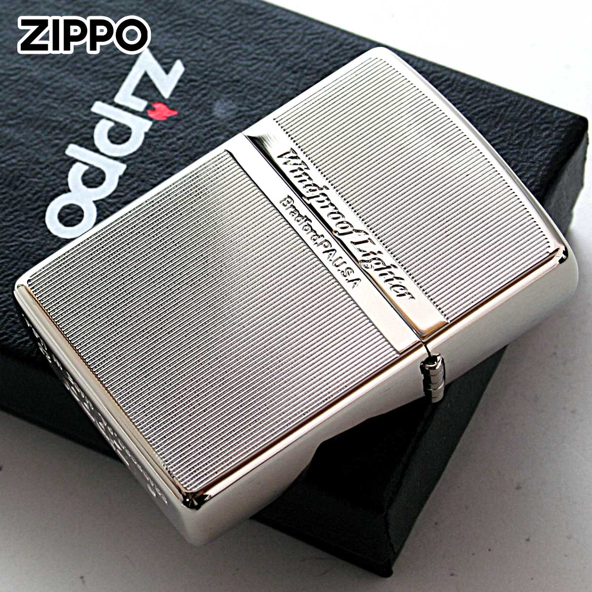 Zippo ジッポライター ウッド 木目 木 ホワイトニッケル 両面加工 Wood Series White Nickel WN-Wood ダーク 黒檀 メール便専用商品の画像