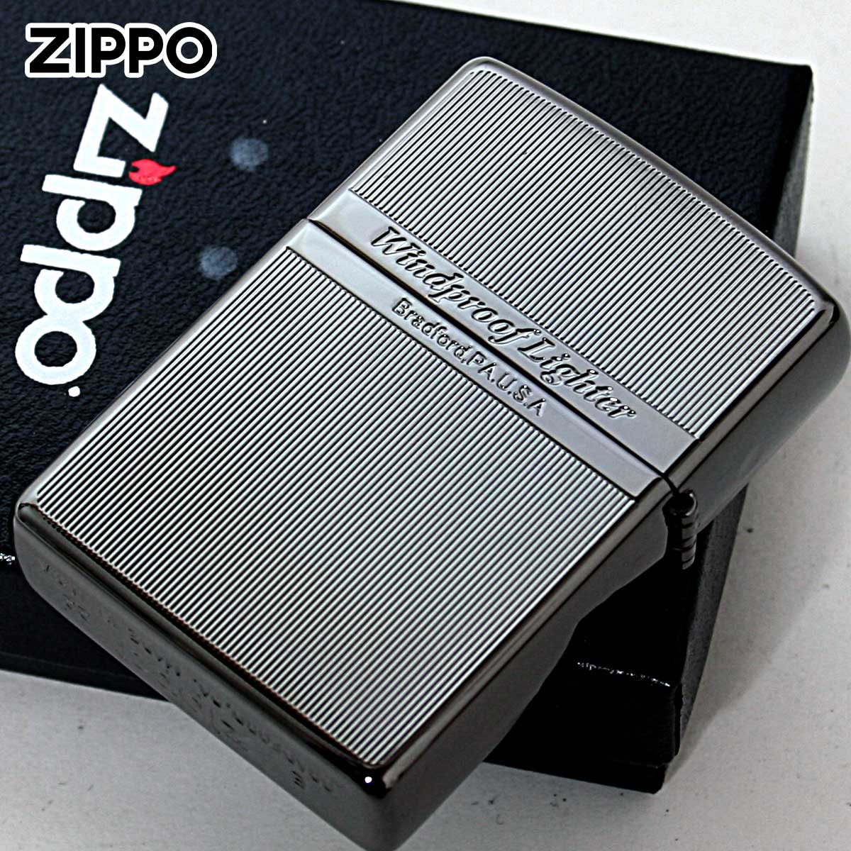 Zippo ジッポライター ウッド 木目 木 ネオブラック 両面加工 Wood Series Neo Black NB-Wood ダーク 黒檀 メール便専用商品の画像
