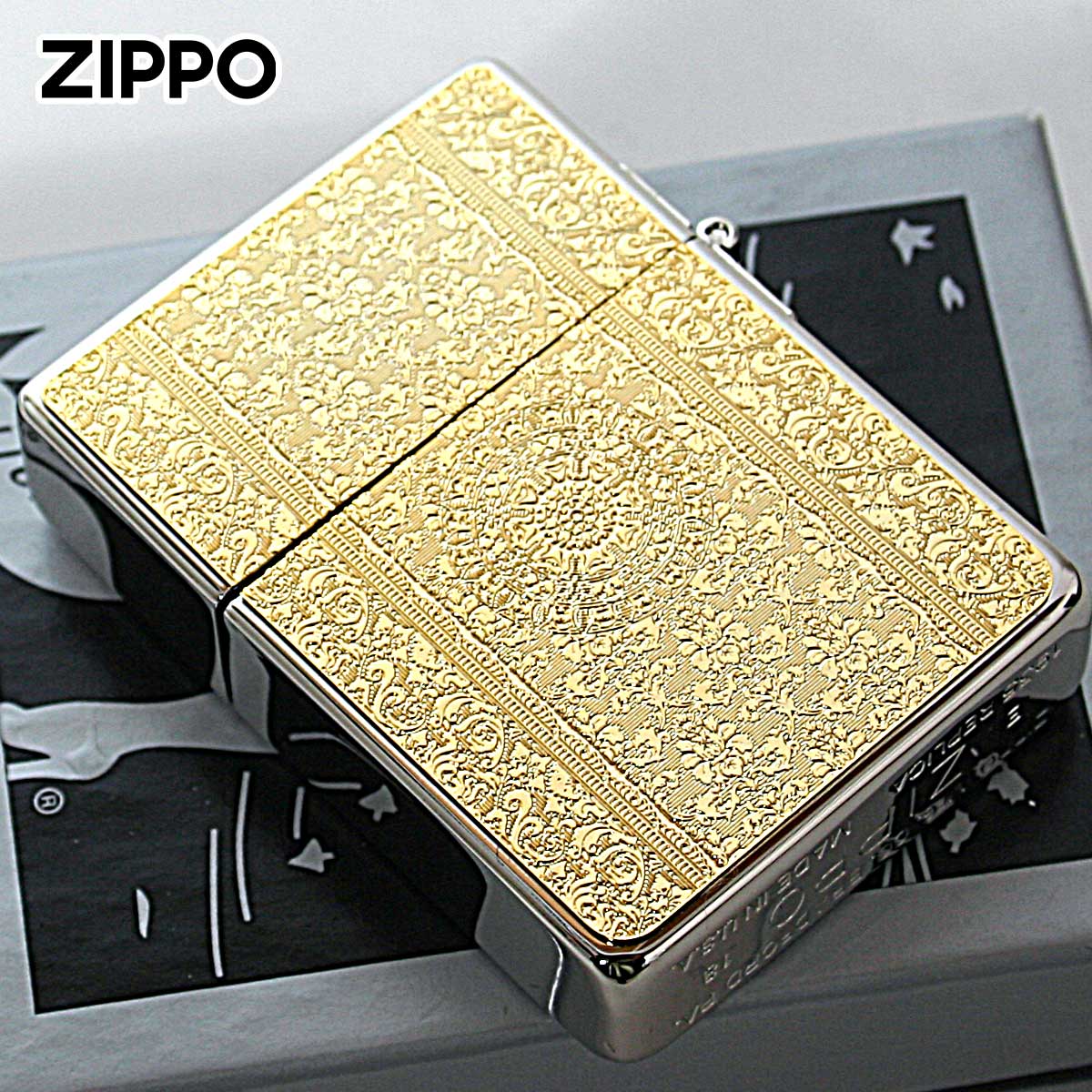 レプリカ Zippo ジッポライター 1935レプリカ ダマスク柄 シルバー