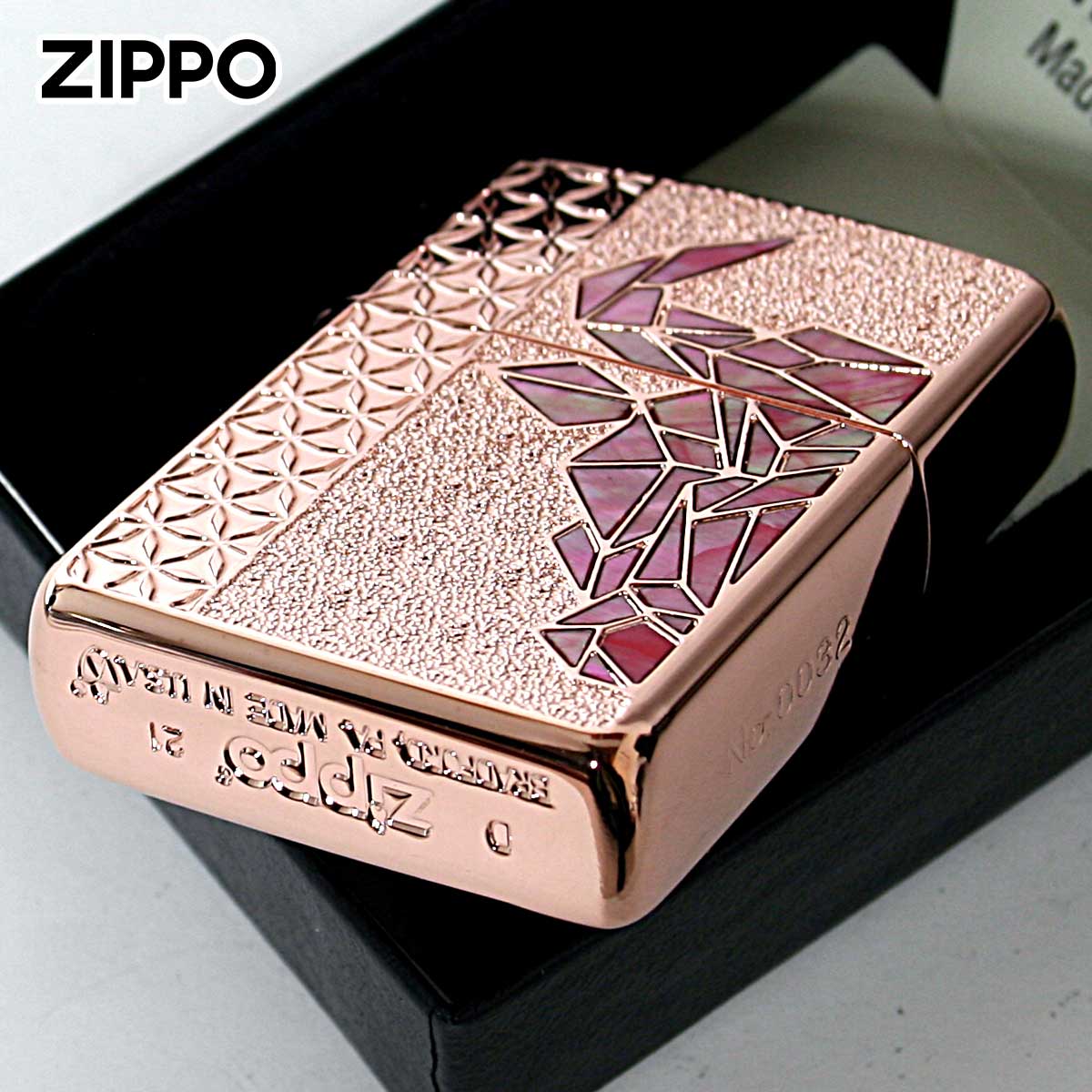 シェル Zippo ジッポライター アーマー ブル 牛 貝 インレイ 象嵌 