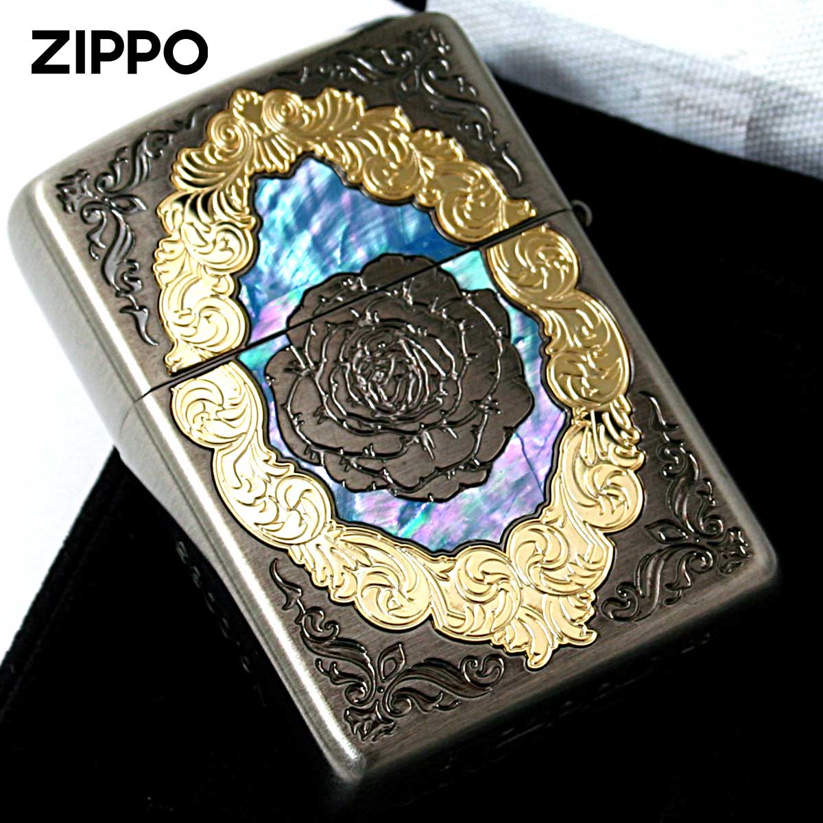 ZIPPO Zippo ジッポライター アーマー シェル 貝 インレイ 象嵌