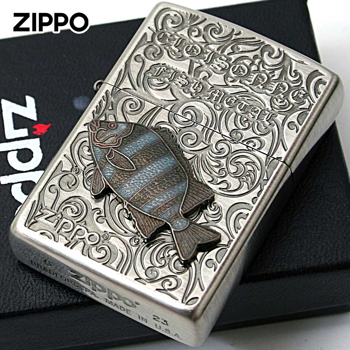 ZIPPO（ジッポー） ジッポライター 石鯛 イシダイ ヴィンテージ 七宝 
