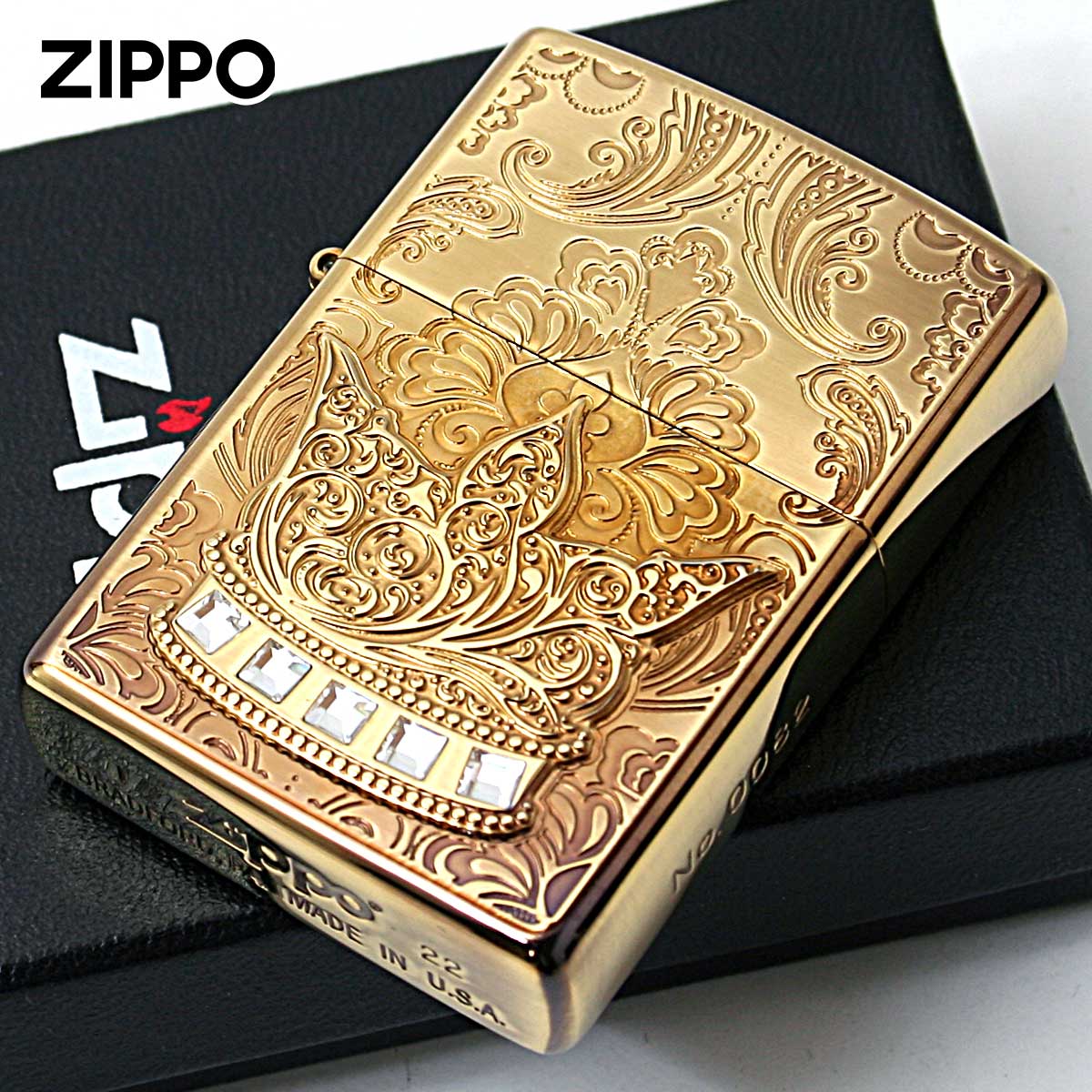 ZIPPO（ジッポー） ジッポライター 王冠 クラウン メタル ライン