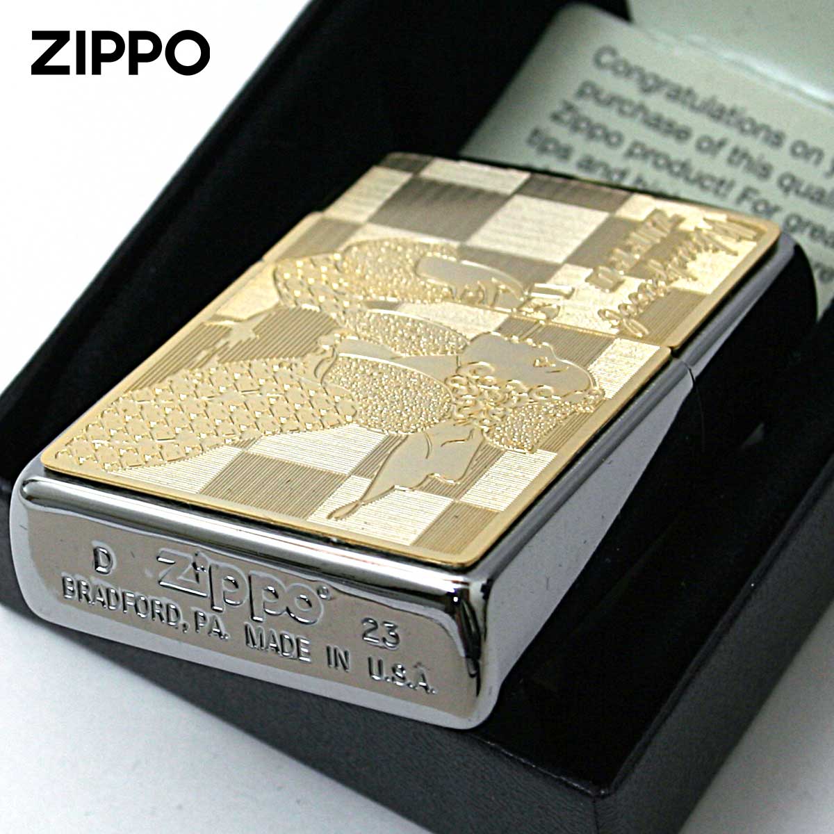 ZIPPO ウィンディー　アルミプレート Zippo ジッポー ウィンディー メタルプレート 金メッキ Windy Metal