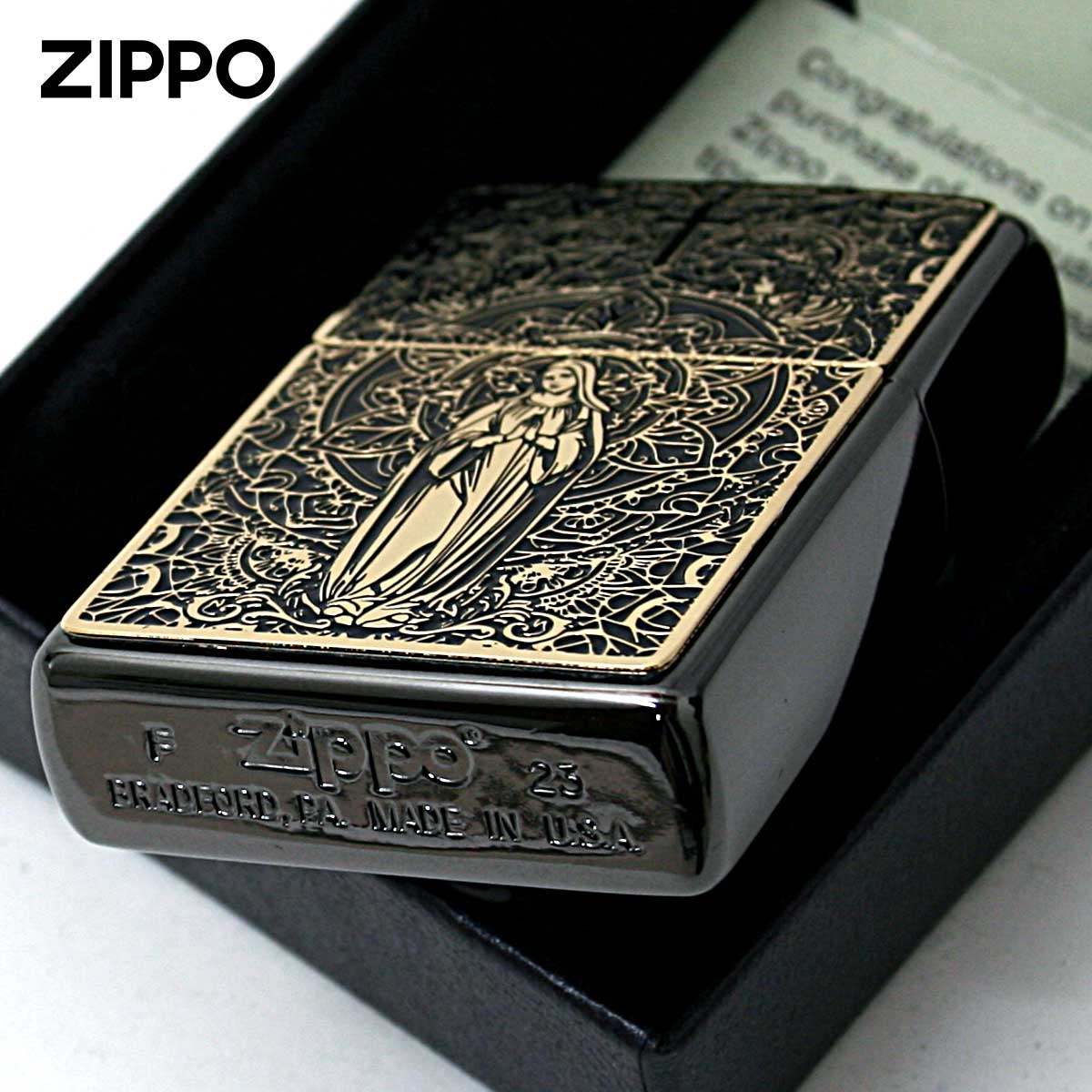 ZIPPO（ジッポー） ジッポライター マリア ブラックメタル ペイント