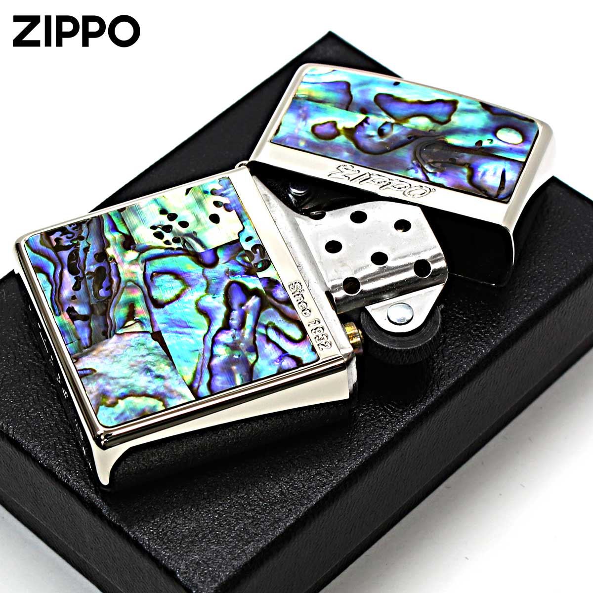 【ZIPPO】ZIPPOライター 777 貝仕様 両面加工 交換電気ユニット ZIPPO Zippo ジッポライター シェル カラーライン 貝 両面加工 レッド
