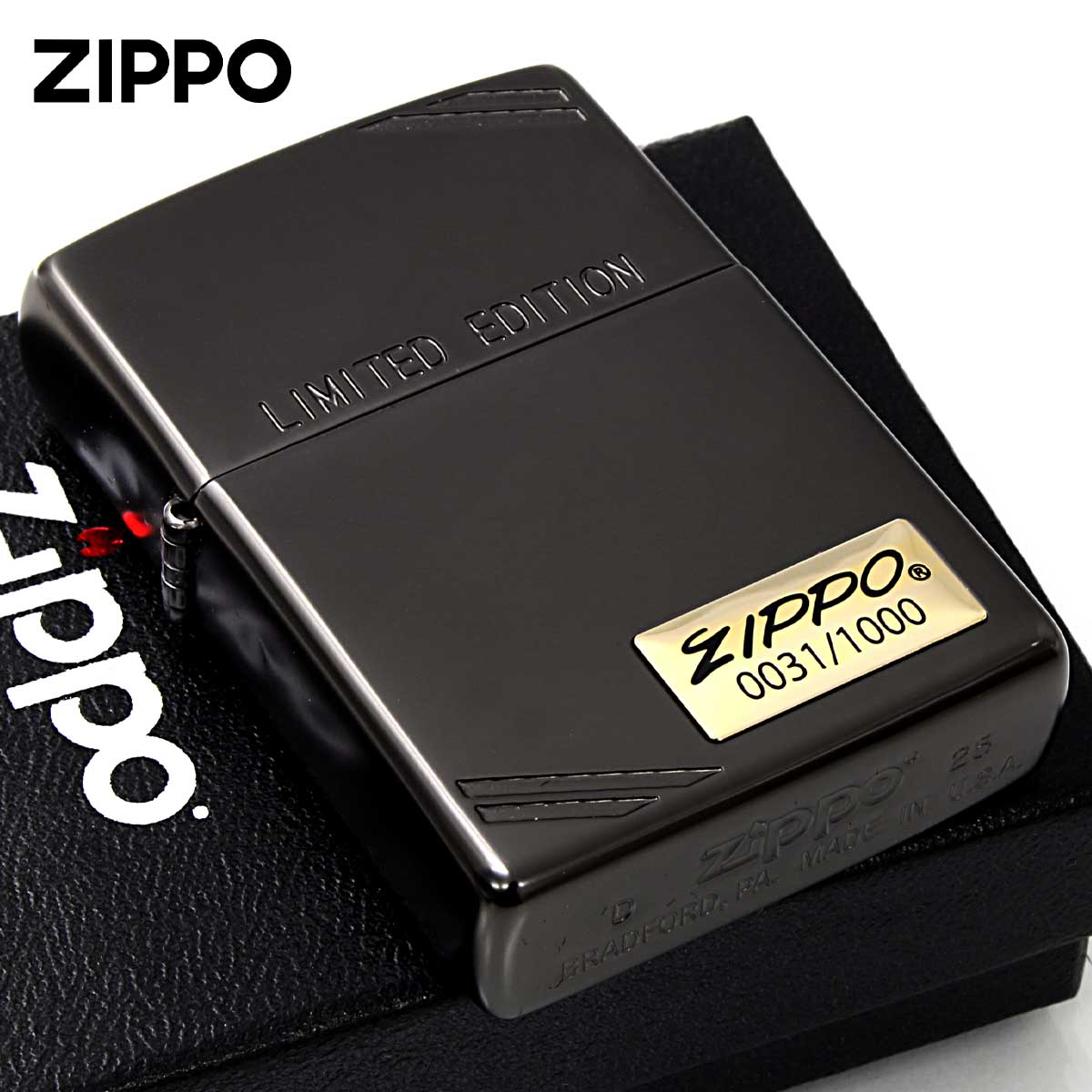 Zippo �W�b�|���C�^�[ ����1,000�� ZIPPO LOGO METAL �_�C�A�S�i�����C�� �W�b�| ���S ���^�� �u���b�N M�ELE.Corner Line Bk ���[���֐�p���i