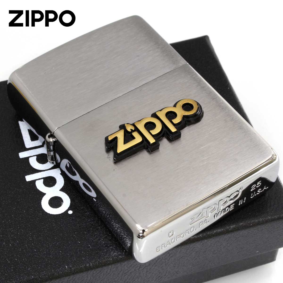 Zippo �W�b�|���C�^�[ #200 ZIPPO LOGO Metal �W�b�| ���S ���^���\��  ���[���֐�p���i