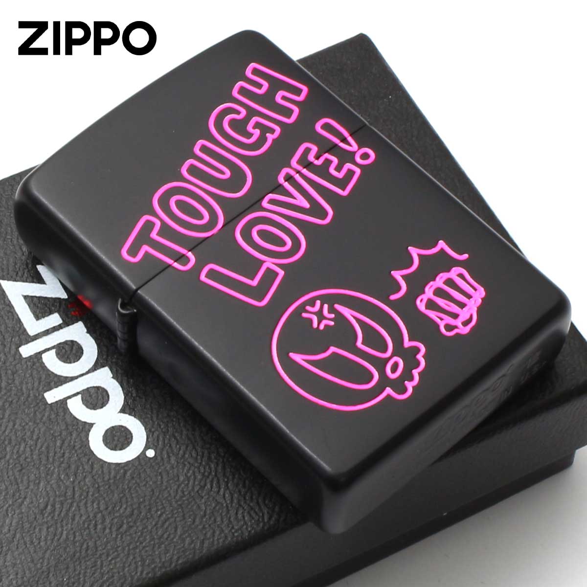 Zippo �W�b�|���C�^�[ �X�J�� �[�� �u���b�N�}�b�g ���̕� FUNNY SKULL TOUGH LOVE 2BK-TOUGH ���[���֐�p���i
