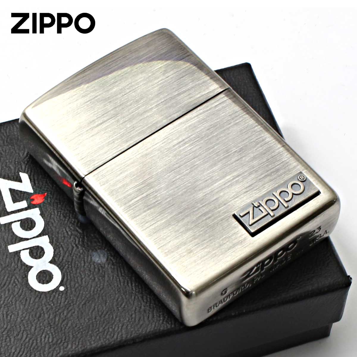 Zippo �W�b�|���C�^�[ ���S ���^�� ZIPPO LOGO METAL 202M-Z ���[���֐�p���i