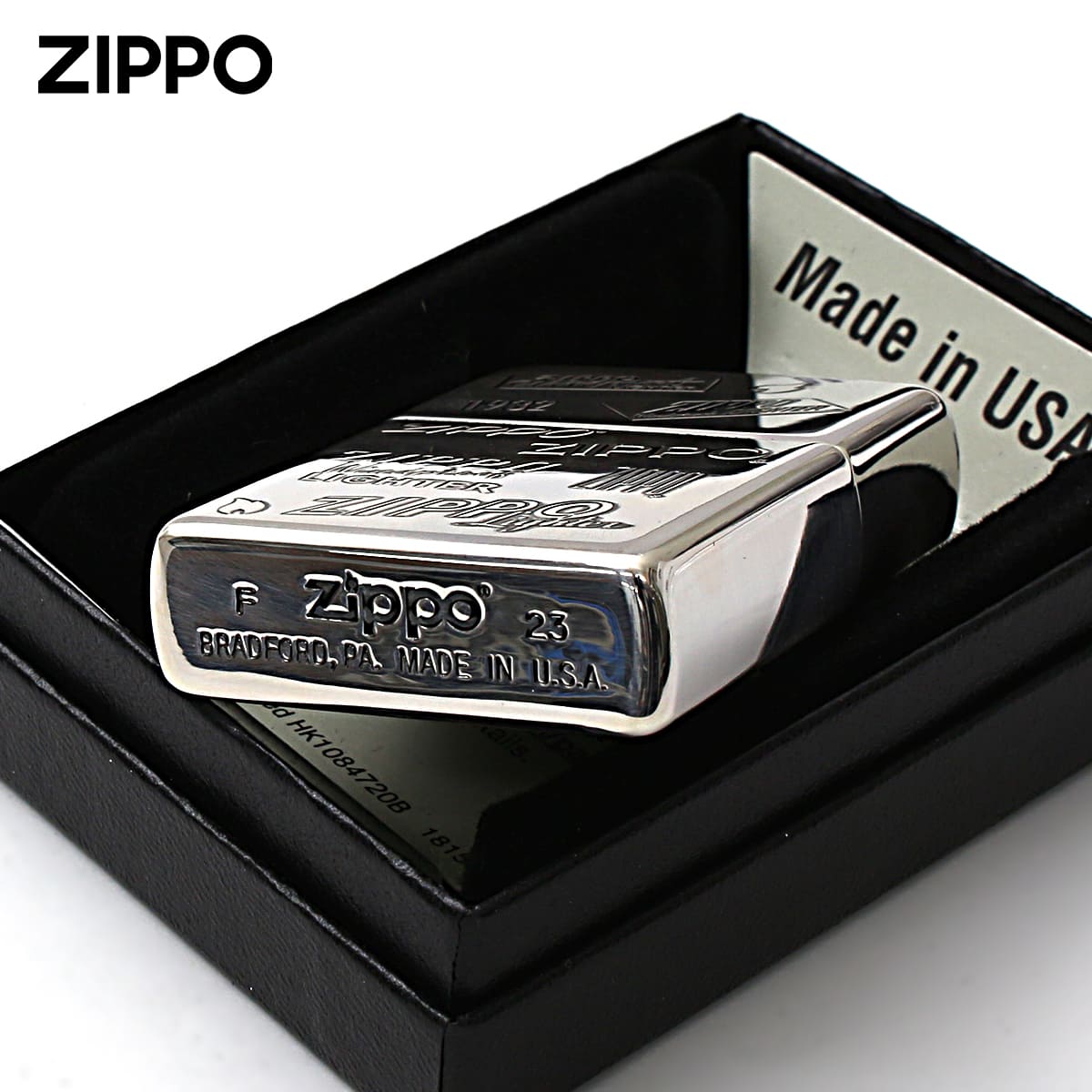 未使用ZIPPO　ジッポー　銀メッキ　両面加工 ZIPPO（ジッポー） ジッポライター 歴代 ロゴ 両面加工 銀メッキいぶし