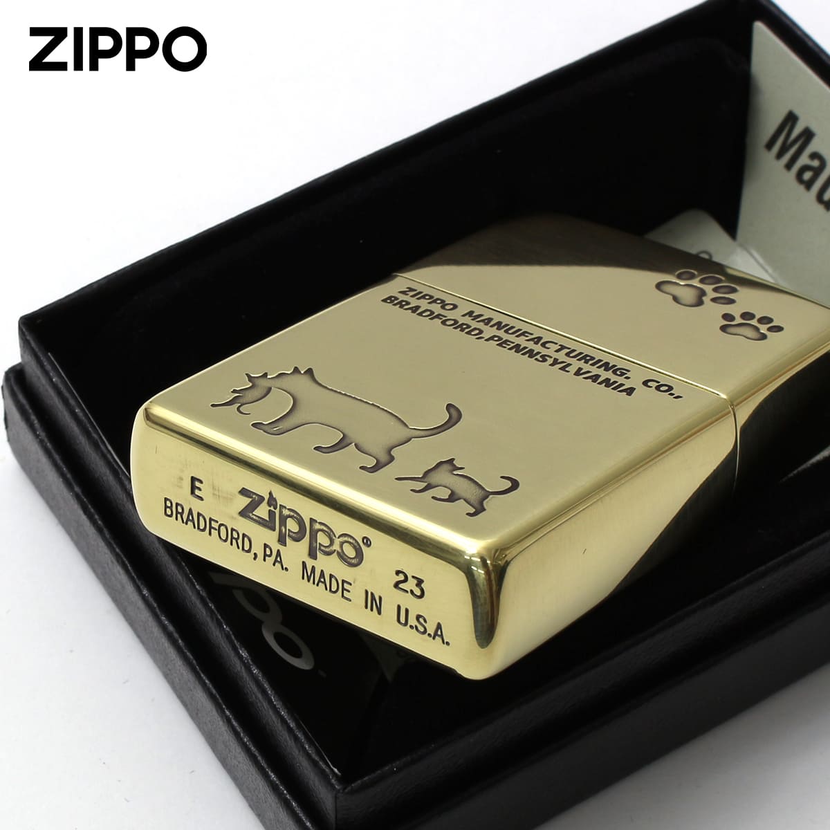 ZIPPO（ジッポー） ジッポライター ネコ 猫 Cat 足跡 愛くるしい 真鍮 