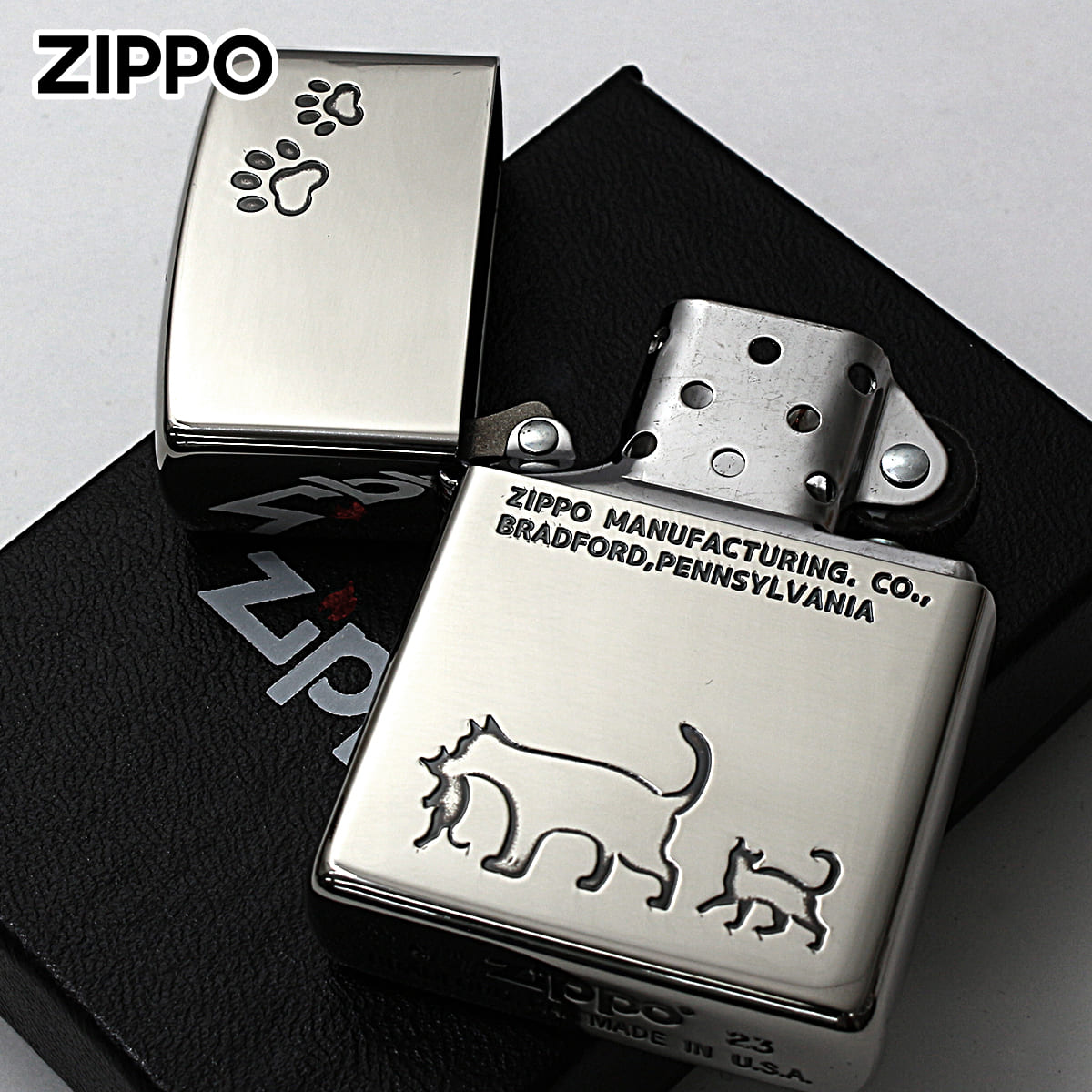 ZIPPO（ジッポー） ジッポライター ネコ 猫 Cat 足跡 愛くるしい