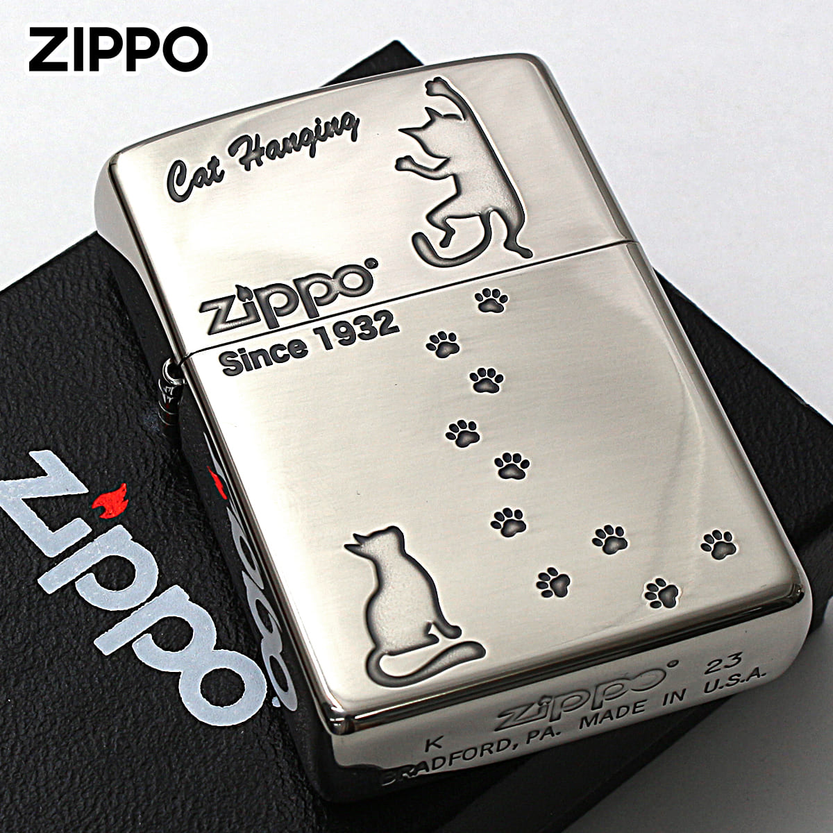 ZIPPO（ジッポー） ジッポライター ネコ 猫 Cat 足跡 愛くるしい 