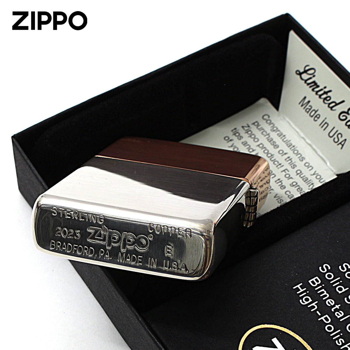 Zippo ジッポライター 限定生産 バイメタル スターリングシルバー＆カッパー 鏡面 ポリッシュ 48695 メール便専用商品 | ZIPPO | 03
