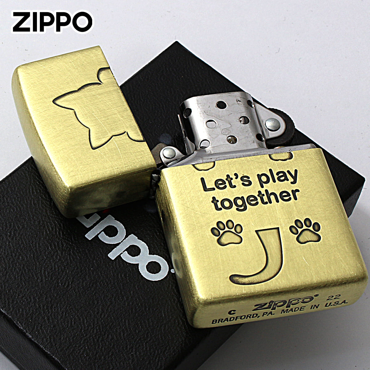 ZIPPO（ジッポー） ジッポライター ネコ 猫 Cat 一緒に遊ぼう ユーズド 